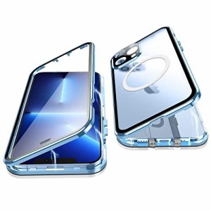 Jonwelsy 携帯電話 ケース iPhone 13 Pro 6.1 インチ 用 360度前面 強化ガラス 背面 Magsafe対応 マグネット搭載 磁気吸着 金属フレーム 
