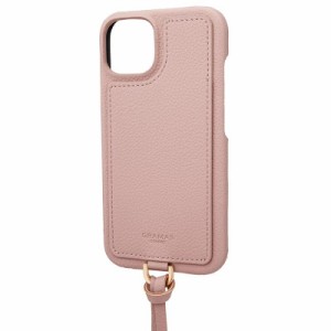 GRAMAS COLORS iPhone 14Shrink PUレザー ショルダーストラップケース (アンティークローズ)