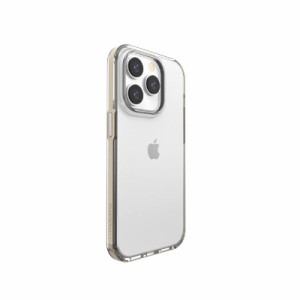 motomo iPhone 14 Pro ケース INO Achrome Shield Strap Case [ クリア ソフトケース メタルストラップホール付き 密着痕防止 TPUとポリ