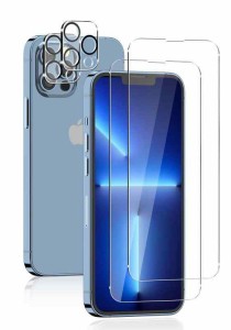 iPhone13 用 ガラスフィルムiPhone13 Pro max 用 フィルム(4枚セット) 強化ガラスフィルム2枚 + カメラフィルム2枚 日本旭硝子製 (iphone