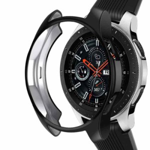 NaHai Samsung Galaxy Watch 42mm 46mm対応ケース TPUスリムメッキケース 傷防止カバー 全面保護バンパーシェル Galaxy Watch用 (ブラッ