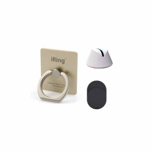 AAUXX(オークス) iRing + Dock + Hookセット スマホ落下防止 セーフティグリップ＆ポータブルスタンド (iRingゴールド/Dockホワイト)