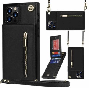 iPhoneケース 海外 ショルダーケース ストラップ付き 革 紐 背面カード収納ケース ストラップ 肩掛け マグネット式 カードポケット なな