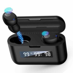 Bluetooth イヤホン ワイヤレスイヤホン 快適装着感 左右分離型 片耳/両耳モード 長時間再生 (Black)