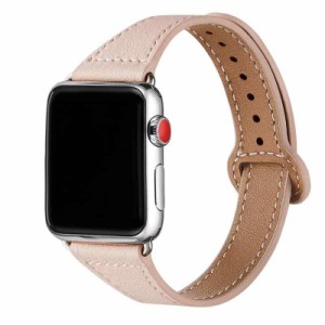 LOVLEOPコンパチブル apple watch バンド 38mm 40mm 41mm，本革ルプアッープ交換用細いストラップリストバンド iWatch SE,Series 7/6/5/4