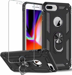 iPhone 8 Plus, iPhone 7 Plus, iPhone 6s Plus / 6 Plus ケース, Folmeikat スクリーンプロテクター360金属回転リングキックスタンドホ