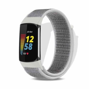 MosFoil Fitbit Charge5 対応 バンド 交換ベルト ベルクロデザイン サイズ調節可能 編組バンド ナイロン製 弾力性 柔らかく快適 マジック