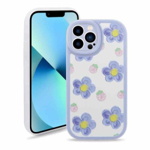 PNATEE iPhone 13 Pro Max ケース かわいい花柄 耐衝撃 tpu ソフト ストラップホール付き 軽量 薄型 ケース 携帯カバー 韓国 画面レンズ