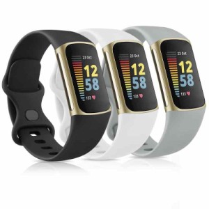 [3パック]Fitbit Charge 5 ベルト 交換 用スポーツバンド女性男性用バンド、Fitbit Charge 5 strap アドバンストフィットネストラッカー