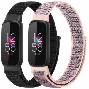 Financingpig 交換用バンド対応 Fitbit Luxe/Fitbit Luxe Special Editionバンド 軽量 柔らかい 強通気性ナイロン製ベルト多色選択 調整