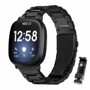 BDIG 金属ベルトFor Fitbit Versa 3 / Fitbit Sense ステンレスチール 交換バンド 腕時計 替えストラップ Fitbit Sense バンド fitbit ve