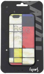 【日本正規品】Ikins iPhone 6s/6 天然貝ケース Mondrian ブラックフレーム バータイプ I5210i6