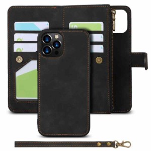 FTLLK iPhone 2in1 leather wallet (iPhone 12 Pro Max 6.7, 2in1-ブラック)