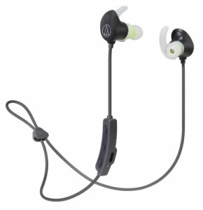 audio-technica ワイヤレスイヤホン 防水/スポーツ向け Bluetooth リモコン マイク付き (ブラック)