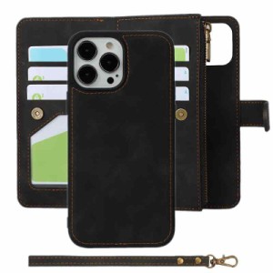 FTLLK iPhone 2in1 leather wallet (iPhone 13 Pro Max 6.7, 2in1-ブラック)