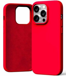 Goospery iPhone14Pro用液体シリコンケース (red)