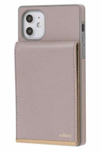 salisty iPhone11/SE2/8/7/6s/6 ケース 背面ポケット カード収納 キャッシュレスケース (iPhone 11, グレージュ)