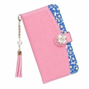 kanon 手帳型 スマホケース 青のフラワーケース iPhone カバー ケース 女子 花柄 カードケース (iPhone 11 Pro, 5.ピンク)