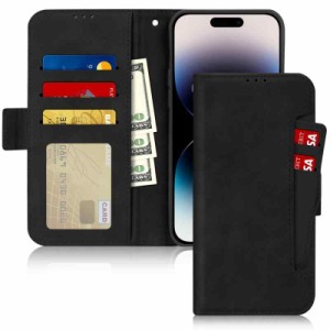 iPhone14 ケース 6.1インチ 対応 FYY 高級PUレザー 手帳型 スマホケース 大容量 カードスロット付き サイドマグネット スタンド機能付き 