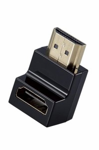 エレコム HDMI延長アダプター L字 スリムタイプ 【下方向】 HDMI (メス) - HDMI (オス) ブラック AD-HDAABS02BK