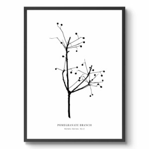 ポスター A4 モノクロ モノトーン 木 植物 北欧 おしゃれ インテリア フレームなし 白黒 (A4ポスター (210×297mm))