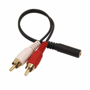 VCE RCA 3.5mm 変換ケーブル 3.5mmメスー2RCAオス Y型 RCAケーブル 分岐 金メッキ 23cm