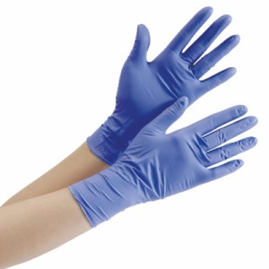 [ミドリ安全] ニトリル 手袋 作業用 ニトリルゴム 滑り止め ベルテ701H 厚手 粉なし ブルー 100枚 (M)