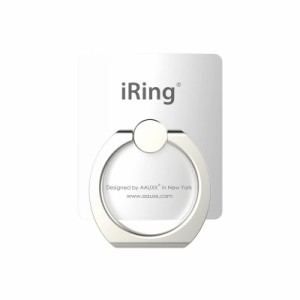 【品】iRing Premium オークス スマホグリップ スタンド 吊り下げフック付き パールホワイト スマホ タブレット用 落下防止 UMS-IR01HKPW