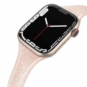 SWEES スポーツバンド iWatch 38mm 40mm 42mm 44mm シャイニーブリンググリッター ソフトスリム 薄型 細い 小さな交換用シリコンストラッ