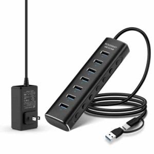 ROSONWAY USB ハブ3.0 5Gbps 7ポートアルミ製 USB HUB (7ポート)