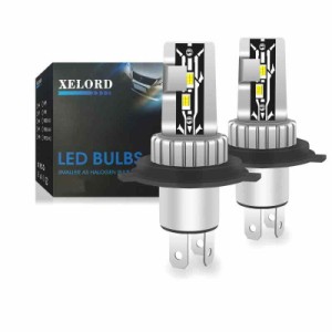 XELORD H4 Hi/Lo LEDヘッドライト 車用 新車検対応 LEDチップ搭載 (H4 2個入)