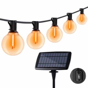 【ソーラーおよびUSB】Cshare ソーラー LED ストリングライト イルミネーションライト USB可能 防雨型 E12ソケット25個 LED電球*27個（25