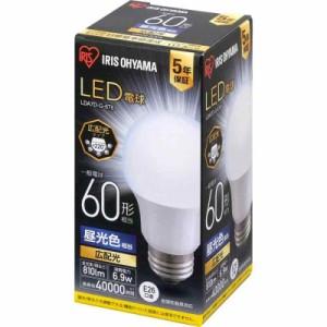 アイリスオーヤマ LED電球 口金直径26mm 広配光 (60W, 1)単品, 1)昼光色)