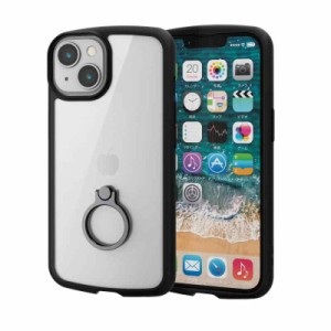 エレコム iPhone 14 / 13 ケース カバー リング付き 耐衝撃 衝撃吸収 TOUGH SLIM LITE [全周配置のエアクッションが衝撃を吸収] ストラッ