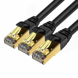 Veetop CAT8 LANケーブル カテゴリ-8 超高速 防水 難燃 耐磨 耐候性 金ツメ RJ45コネクタ ギガビット 40Gbps 2000MHz 26awg 爪折れ防止 