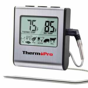 ThermoProサーモプロ クッキング料理用オーブン温度計デジタル ミルク コーヒー 肉 揚げ物  燻製などの温度管理用キッチンタイマーとアラ