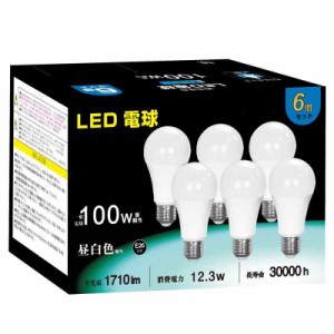 LED電球 E26口金 100W形相当 電球色 12.3W 1580ルーメン 2700K 高輝度 広配光タイプ 高演色 省エネ 密閉形器具対応 調光不可 PSE認証済み