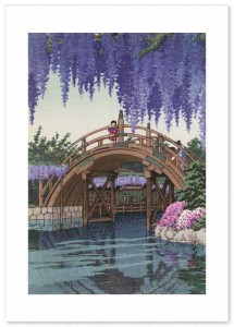 川瀬巴水 ポスター 複製 亀戸の藤 A2サイズ (日本製) 日本画 インテリア 壁紙用 絵画 アートポスター (A2)