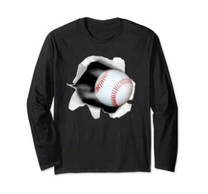 面白いtシャツ 野球 ベースボール おもしろ 服 ネタ メンズ 野球部 おもしろグッズ 大人 子供 プレゼント 長袖Tシャツ