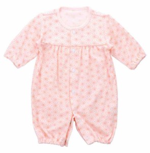 [赤ちゃんの城] ツーウェイオール 低出生体重児 ベビー服 45センチ 麻の葉 (ピンク)