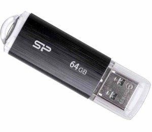シリコンパワーUSBメモリ USB2.0 (64GB, ブラック)