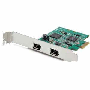  2ポート FireWire 400増設PCI Expressカード PCIe接続IEEE1394a互換アダプタ /Mac対応 PEX1394A2V2