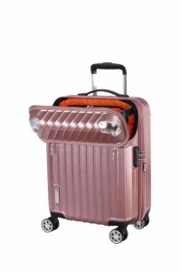 [トラベリスト] スーツケース ジッパー トップオープン モーメント 機内持ち込み可 35L (One Size, ピンクヘアラインエンボス)