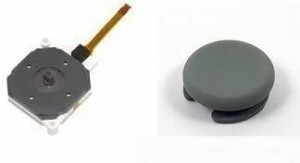 3DS / 3DSLL 共通 アナログスティック スライドパッド 樹脂製 グリップ 互換 キャップ コントロール基板 セット オリジナルウエス付き (