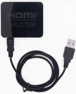 HDMI 分配器 スプリッター 4K HDMI 映像分配器 1入力2出力 2台に出力 2160P 3D スプリッター USB電源ケーブル付き