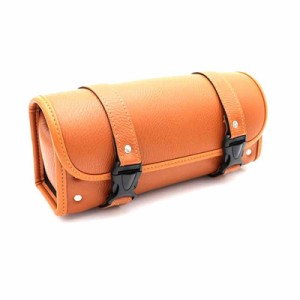BAOQI ツールバッグ バイク汎用 工具入れ 小物入れ 防水 レザー 容量3L 開けやすい 丸型 (Orange)