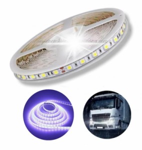 スーパーブライト 24V LED テープライト 防水 5m 5050LED 300SMD トラック 間接照明 室内照明 ネオン 漁船 船舶 (ホワイト)