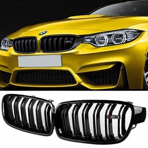 Wellvie BMW3 キドニーグリル フロントグリル シリーズ f30 f31 f35 互換品 ダブルフィン ブラック Mスポーツ 艶有り カーパーツ 左右セ