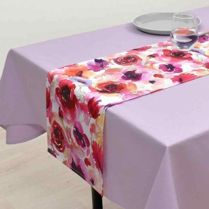 スタイルデコール(STYLE Decor) テーブルランナー ラミネート 防水 北欧 テーブルセンター 180cm 拭ける 花柄 ピンク ローズ W2701120