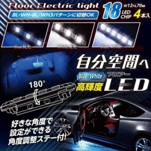 プロキオン車用LEDステップ＆フロアライト BL/WH 4個入 PL-39